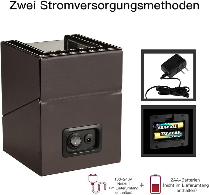 LINGFANSTORE Automatische Uhrenbeweger Box,luxuriöser Single Uhrenbeweger,Uhrengehäuse mit leisem Ma