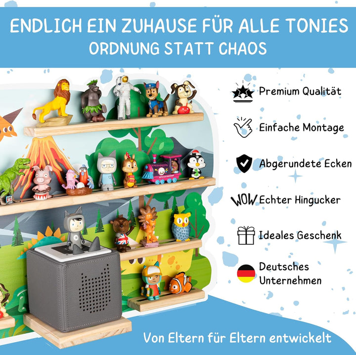 bunnyboo Toniebox Regal - Regal für Toniebox und Figuren - ausreichend Platz für bis zu 45 Tonies un