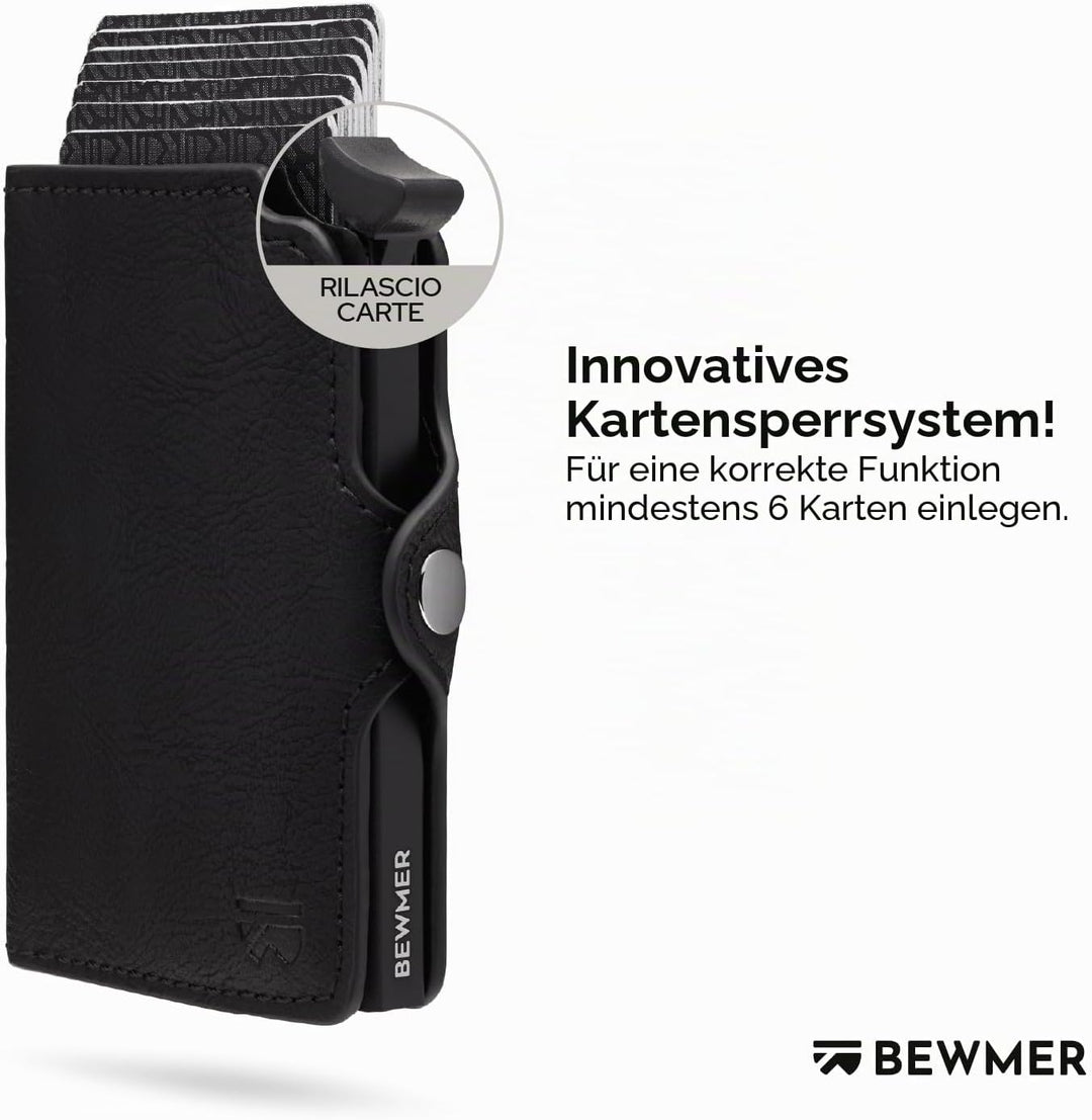 BEWMER 1 Geschütztes Kartenetui | Slim Wallet für Männer und Frauen | Kartenhalter mit RFID-Schutz u
