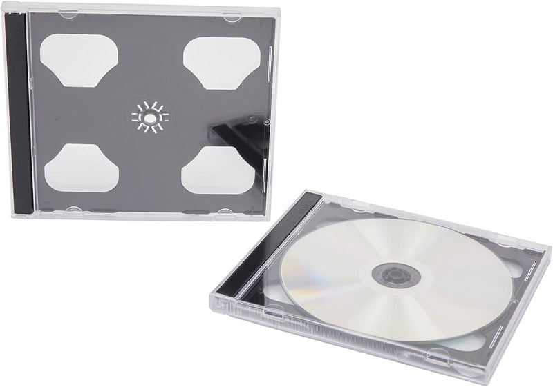 Dragon Trading® CD-Hüllen, Doppelhüllen, 10,4 mm, für 2 Discs, schwarzer Einsatz, 10 Stück