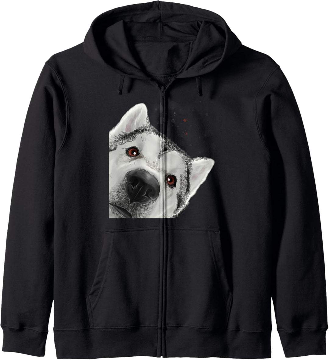 Neugieriger Hund Alaskan Malamute Kapuzenjacke