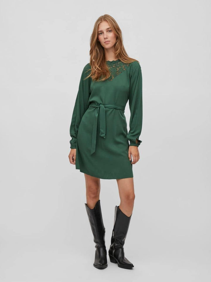 Vila Damen Visuvita L/S Lace Dress/Su-Noos Kleid 44 Pineneedle, 44 Pineneedle
