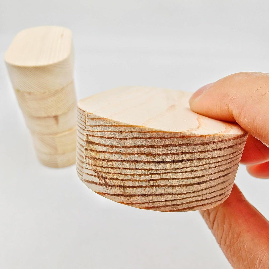 Unlackierte Holzblöcke Ovale Holzplatten für Bastelarbeiten, Leere Schnitzholzblöcke zum Gravieren,