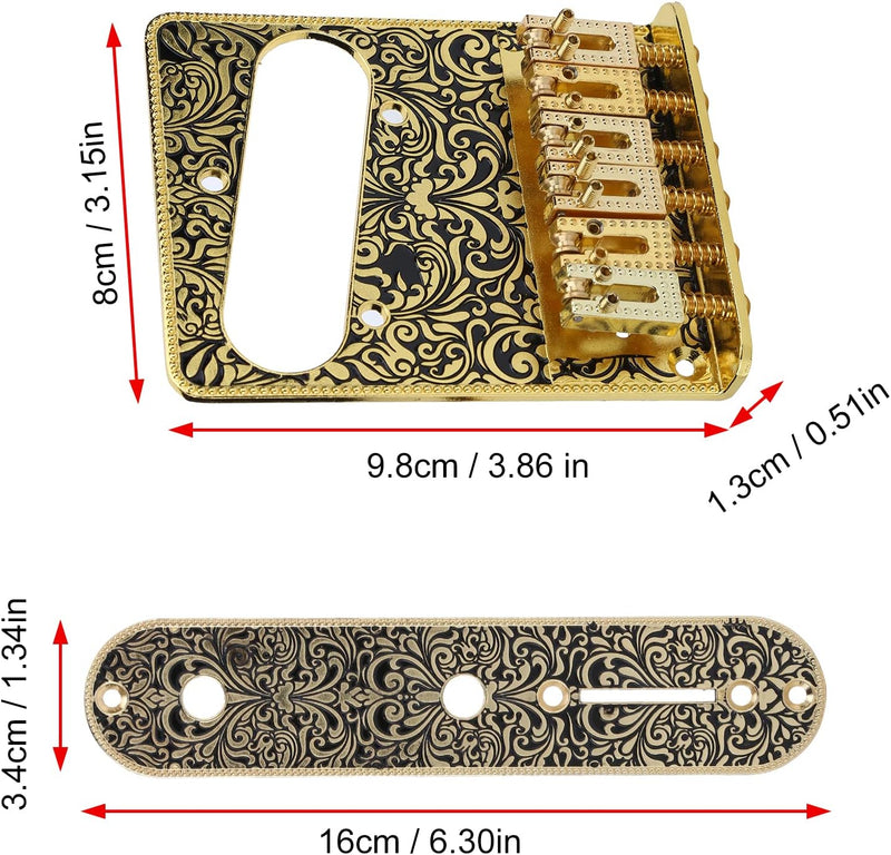 Drfeify 6 Saiten E-Gitarrenbrücke Gitarren Saitenhalter Ersatzteile Passend Car Model Parts für Tele