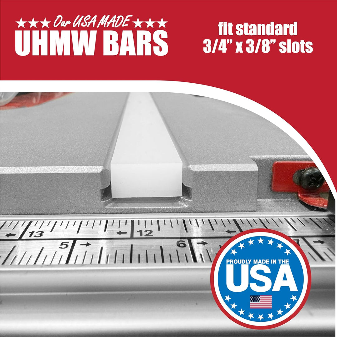 UHMW Precision Milled Bar 3/4" X 3/8" X 36" For Jigs, Fixtures or Miter Slots (size 3/4" x 3/8"). Sl