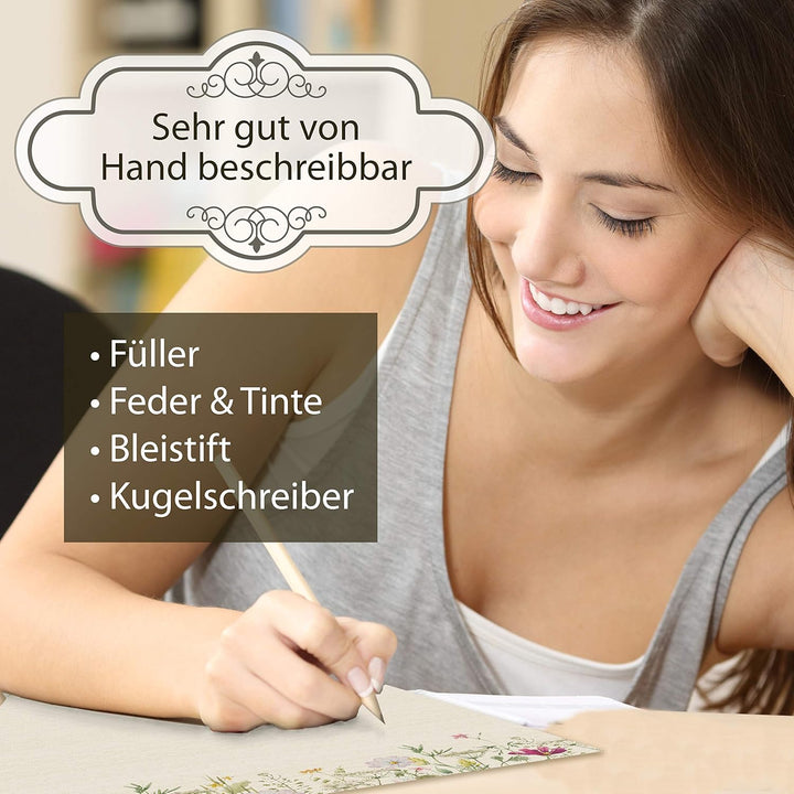 Wildblumen Briefpapier 250 Blatt Papier DIN A4 beidseitig floral Natur nachhaltig für Frauen Schreib