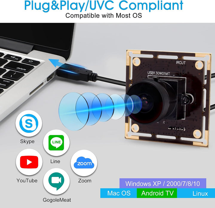 G 0.01lux USB Kameramodul Fischauge Webcammodul 170grad Weitwinkel HD geringe Beleuchtung Webkamera,