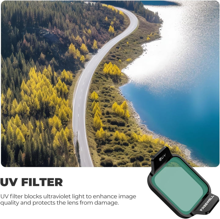 Freewell Bright Day Filter Kit für DJI Flip Drone – ND8/PL, ND16/PL, ND32/PL, ND64/PL, ND1000, UV zu