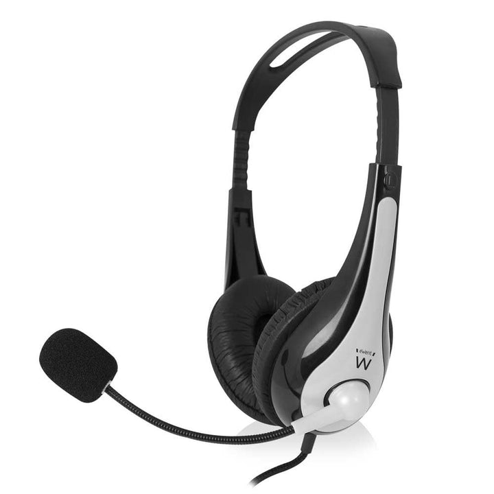Ewent EW3565 Leichtes professionelles USB-Headset mit Mikrofon für PC,Lautstärkeregler und Stummscha