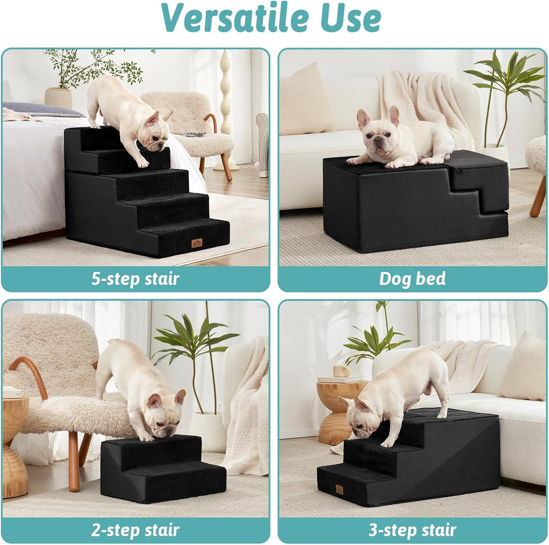 COZY KISS Hundetreppe für Kleine Hunde 60cm, 2-in-1 Haustiertreppe für Couch Bett Sofa, rutschfeste