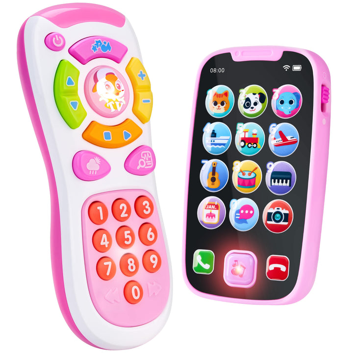 JOYIN Rosa Telefon Baby Spielzeug Handy Ab 1 Jahr, Musikalische Spielzeuge Für Babies, 2 pc Fernbedi