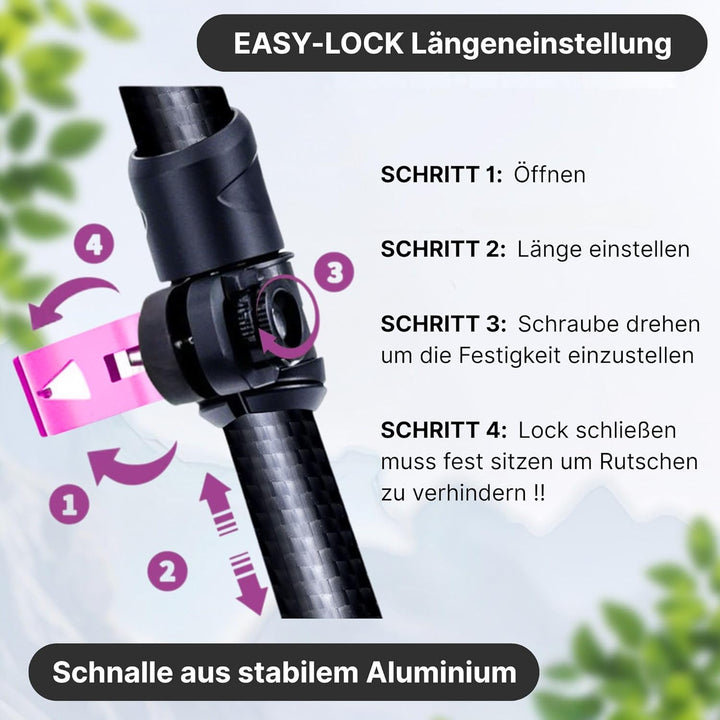 Alpteq Carbon Wanderstöcke Teleskop – Ultraleichte Trekkingstöcke Kohlenstofffaser & Aluminium für D