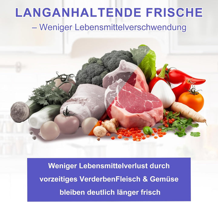 9 in 1 Vakuumierer Vakumierergerät für Lebensmittel Folienschweissgerät | 95kPa Vakuumiergerät Profi