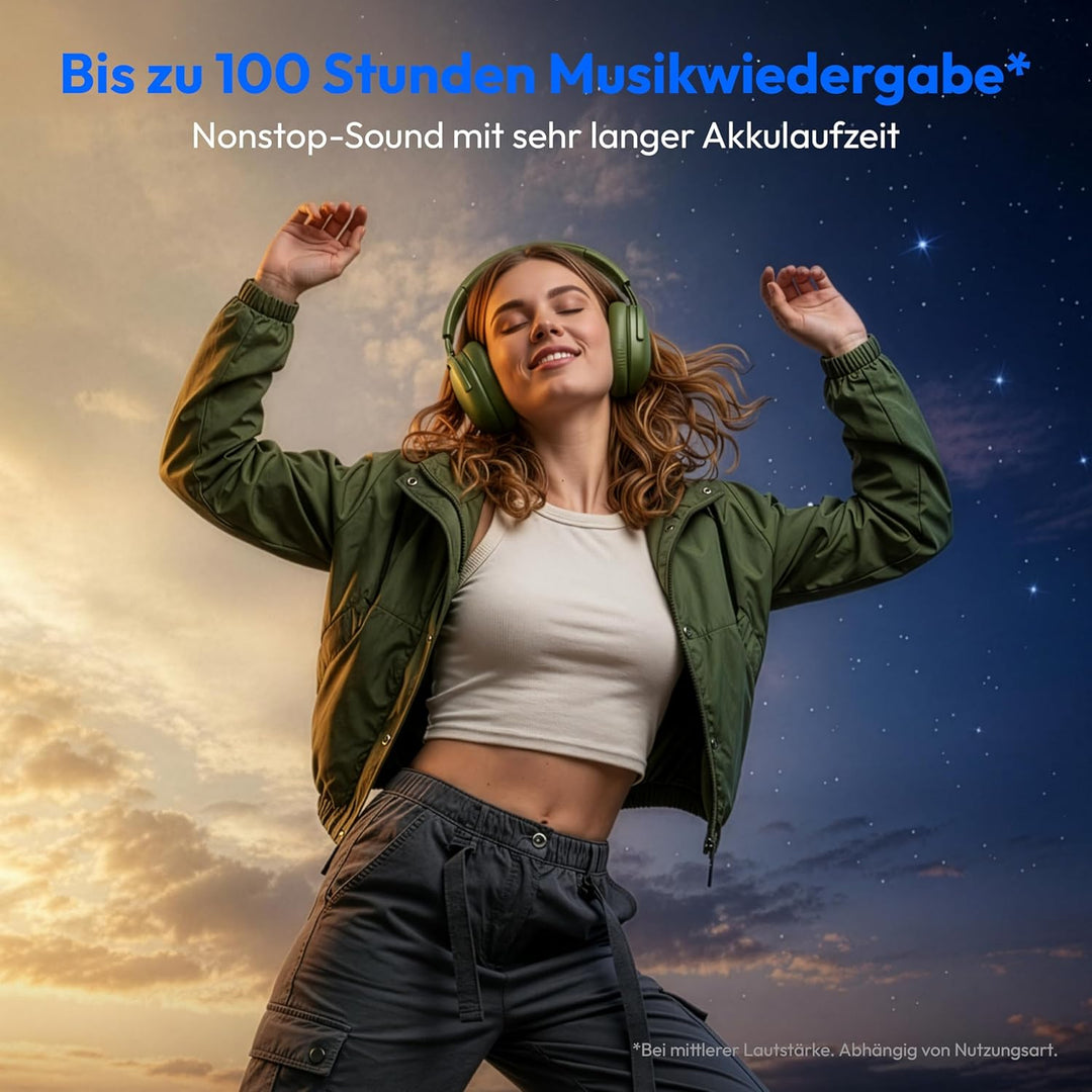 MEDION Over Ear Kopfhörer HX-1 Pure (kabellos, Bluetooth 5.4, Wireless, Passive Noise Isolation, 3+1