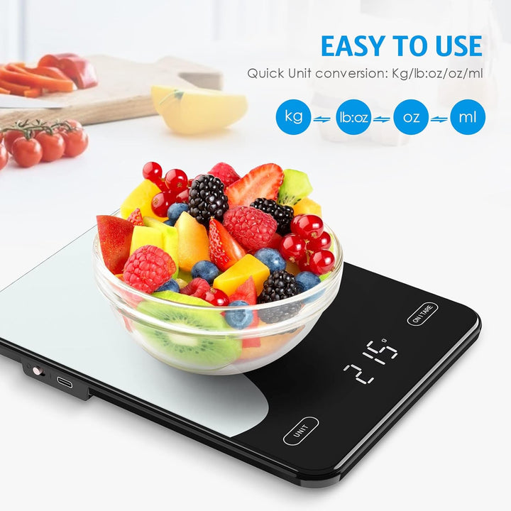Brifit Digitale Küchenwaage 10kg/1g – Präzise Grammwaage mit LED-Display, Tara-Funktion, USB-C Aufla