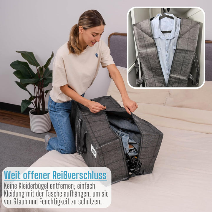 VENO 8-er Pack extra grosse Umzugstaschen mit Rucksackgurten, Umzugshelfer, starke Griffe und Reissv