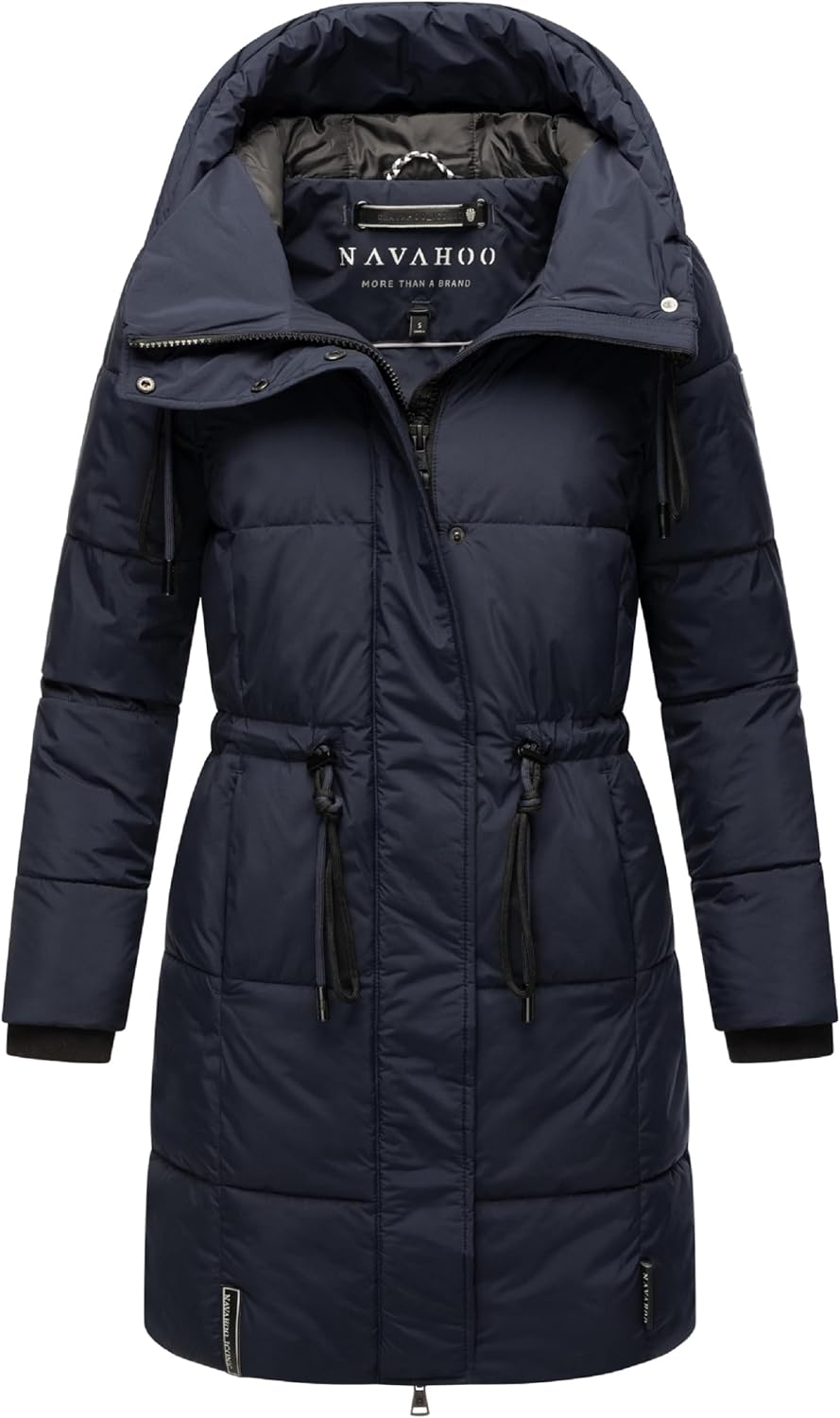 Navahoo Damen Wintermantel kurzer Steppmantel mit Kapuze Zuckertatze XIV XS-XXL XS Navy, XS Navy