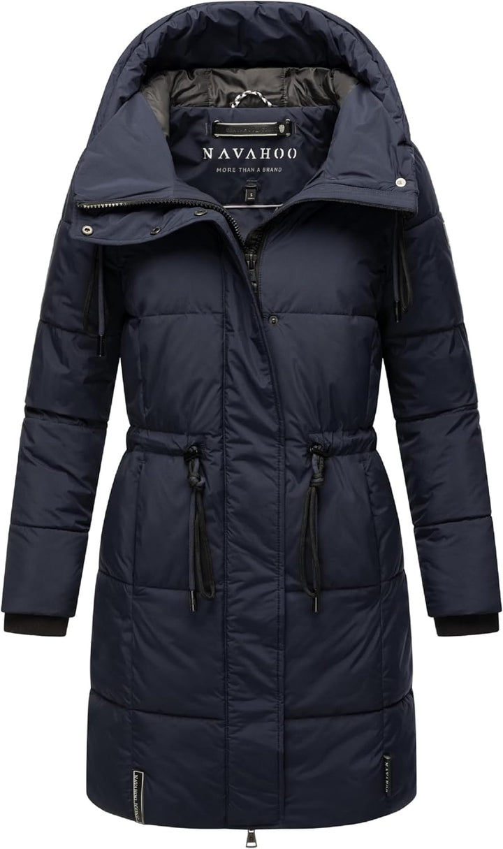 Navahoo Damen Wintermantel kurzer Steppmantel mit Kapuze Zuckertatze XIV XS-XXL XS Navy, XS Navy