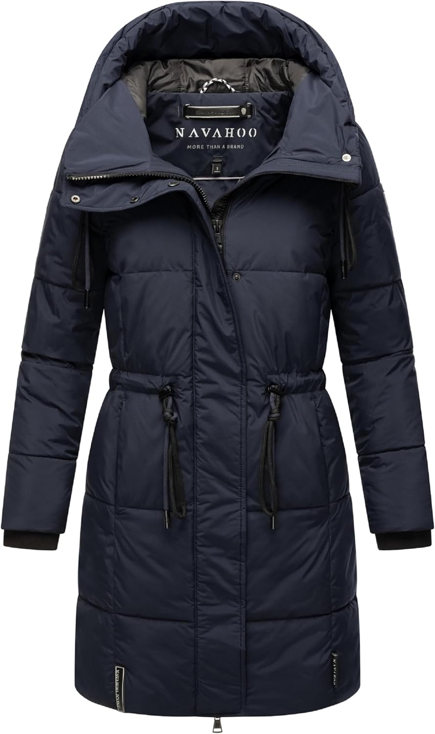 Navahoo Damen Wintermantel kurzer Steppmantel mit Kapuze Zuckertatze XIV XS-XXL XS Navy, XS Navy