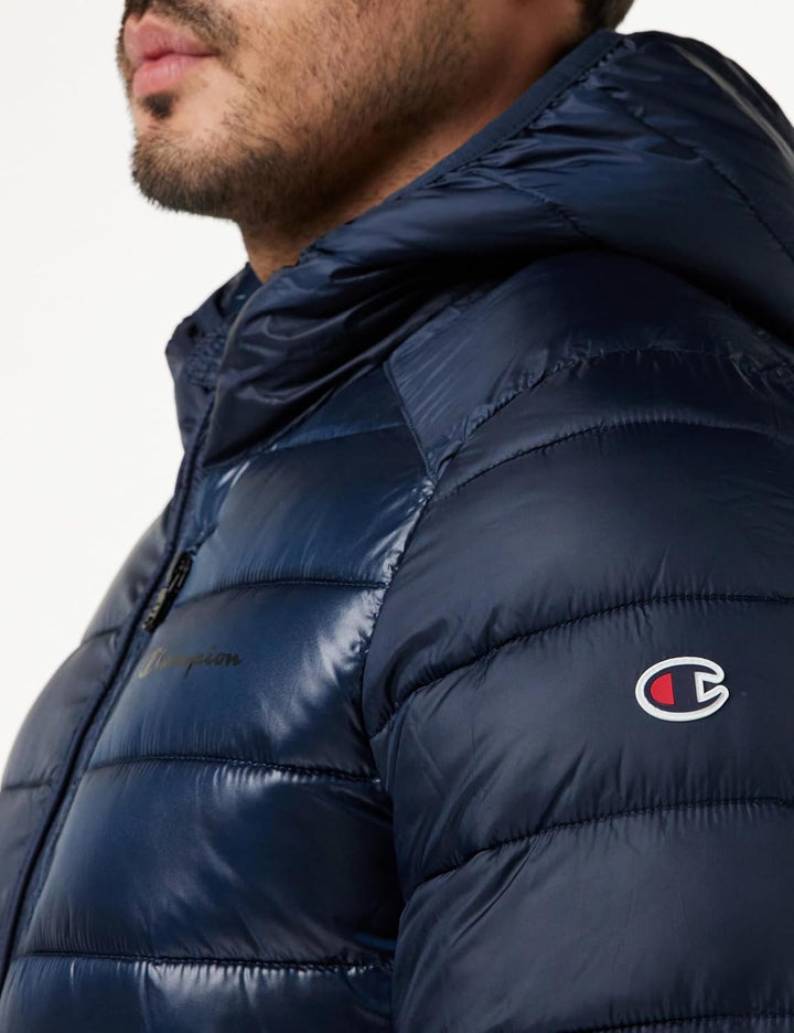 Champion Herren Legacy Outdoor-Chintzed Poly Plain Woven Hooded Gepolsterte Jacke S Blu Marino, S Bl