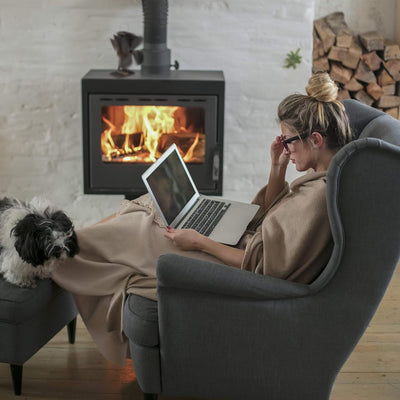 Relaxdays Ofenventilator ohne Strom, geräuscharm, für Kamin & Ofen, hitzebetrieben, 4 Blätter, Kamin