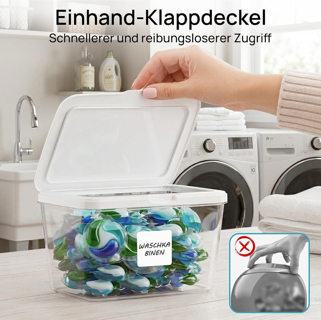 Vtopmart Waschmittel Aufbewahrungsbox mit Deckel für Wäsche Pods, 2 Stück, 2