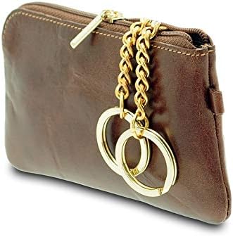 GIUDI ® - Schlüsselanhänger aus Rindsleder, Unisex, echtes Leder Braun, Braun