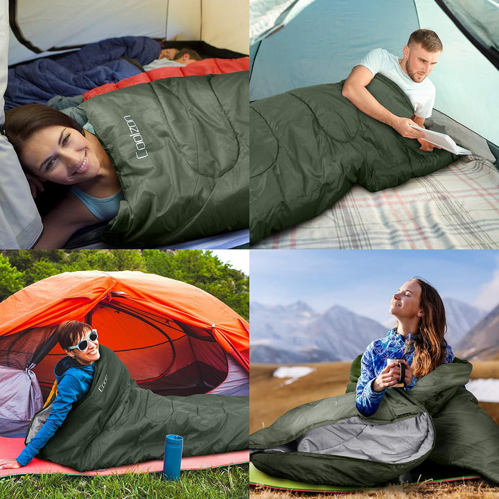 Coolzon Schlafsack Outdoor für Camping 3-4 Jahreszeiten, Erwachsene Deckenschlafsack Kleines Packmas