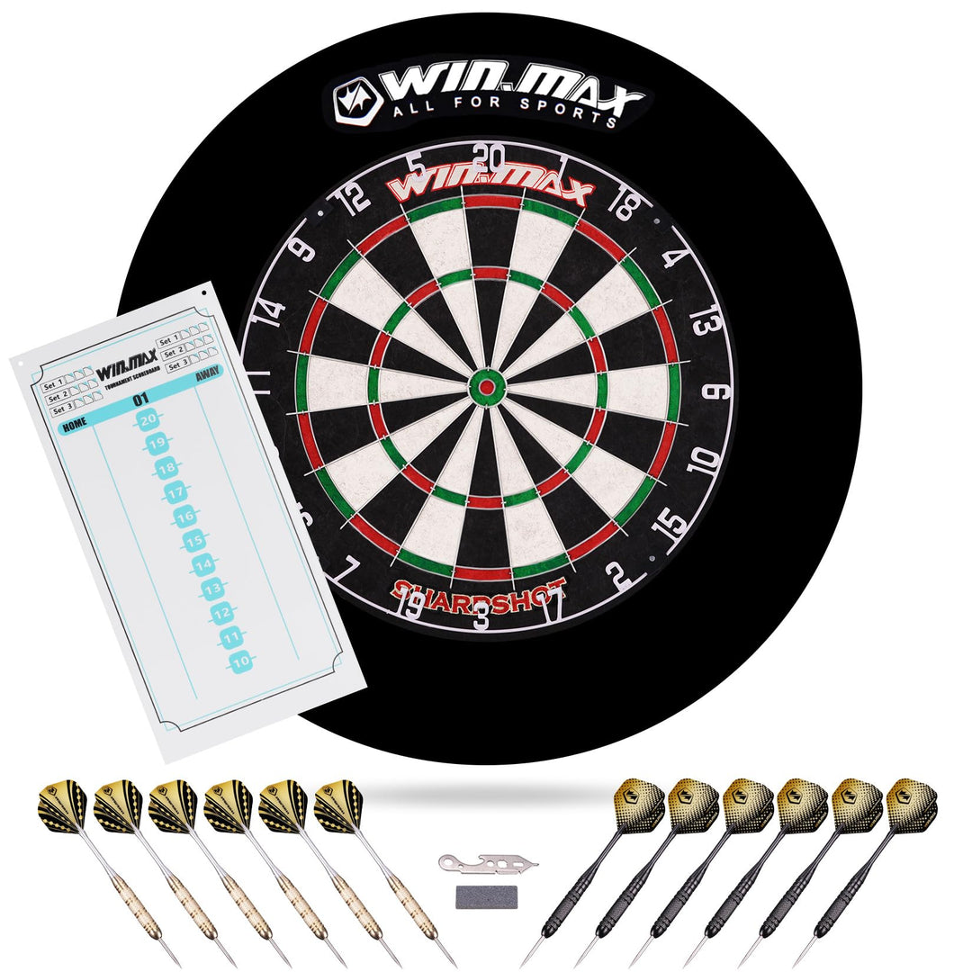 WIN.MAX Dartscheibe Kork Dartscheibe mit Pfeilen Offizielles Steeldartscheibe Dartscheibe Steeldart