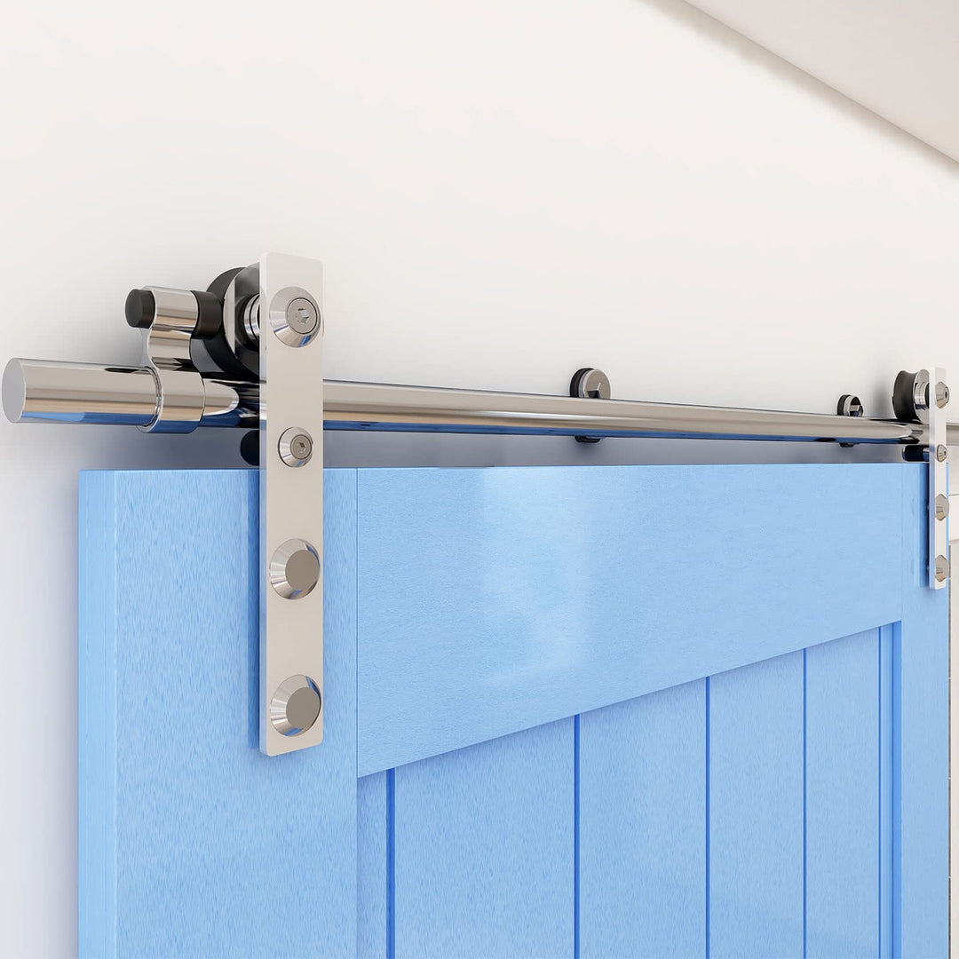 WOLFBIRD Schiebetürbeschläge Edelstahl 200cm Schiebeschiene Komplettes Rollschienenset Heavy Duty St
