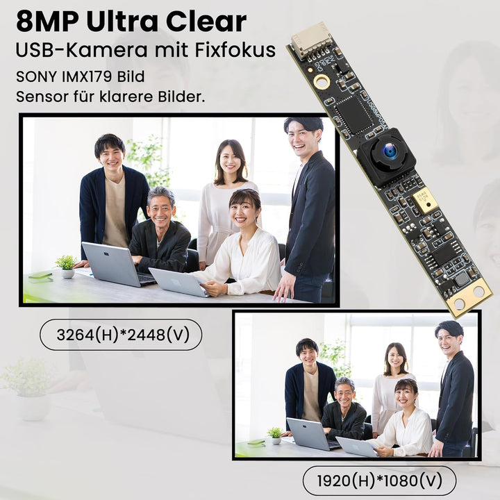 G 8MP USB Kameramodul mit Mikrofon Weitwinkel PC Kamera für Computer 4K Lightburn Kamera für Lasergr