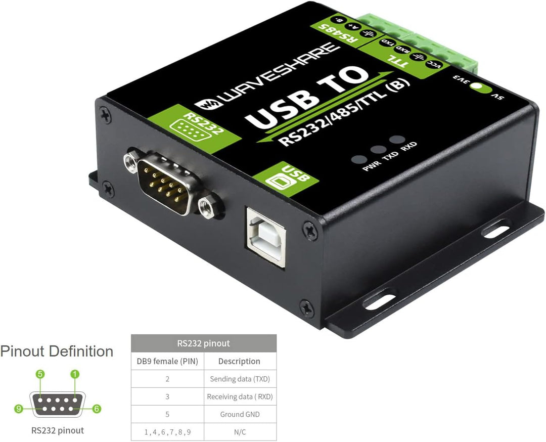 USB zu RS485/RS232/TTL Konverter Industrieller Digitaler Isolierter Konverter mit CH343G Chip, Multi
