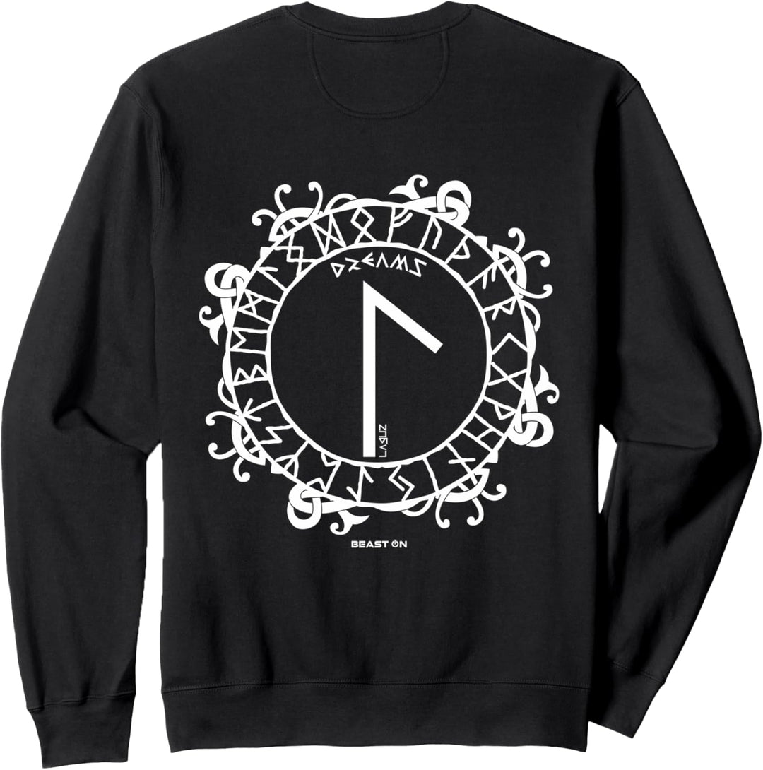 Wikinger Rune LAGUZ Träume Rücken Motiv Nordische Rune Sweatshirt