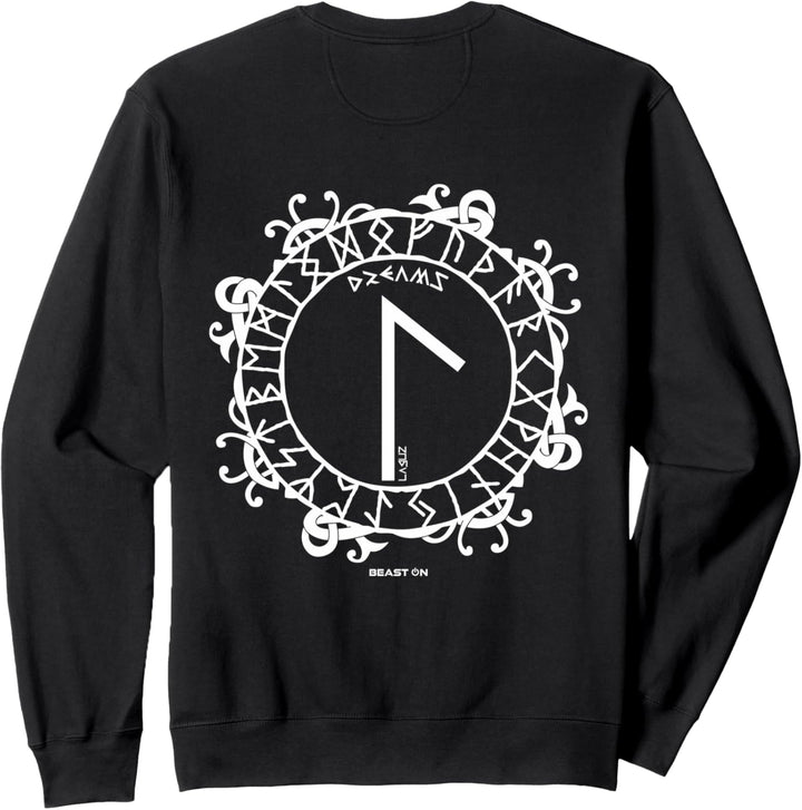 Wikinger Rune LAGUZ Träume Rücken Motiv Nordische Rune Sweatshirt