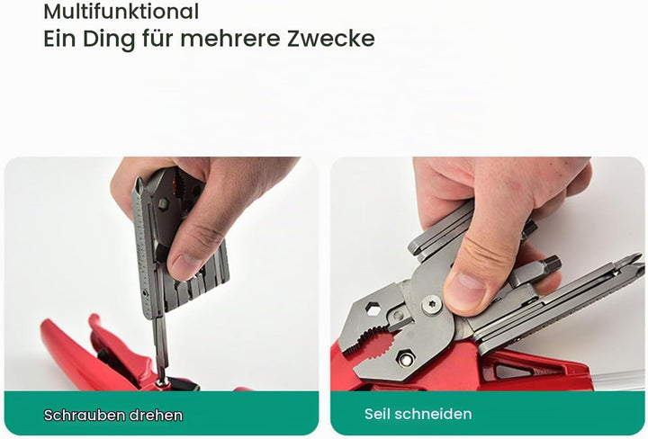 Kompakte Zange, Multitool, Schlüsselanhänger-Werkzeug, Faltbares Taschenwerkzeug aus Edelstahl mit S