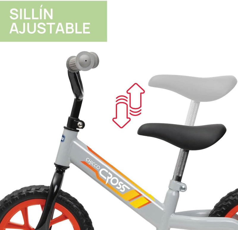 Chicco Balance Bike Cross, Kinderfahrrad ohne Pedale, Cross Country Design, grosse Räder, verstellba