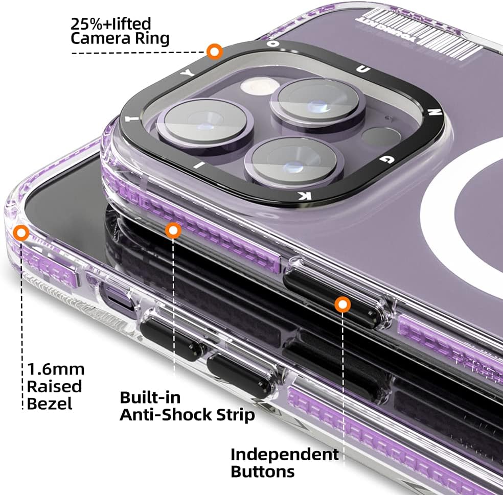 YOUNGKIT für iPhone 14 Pro Max Hülle, Stossfeste Kratzfeste Schutzhülle Slim Klar Case kompatibel mi