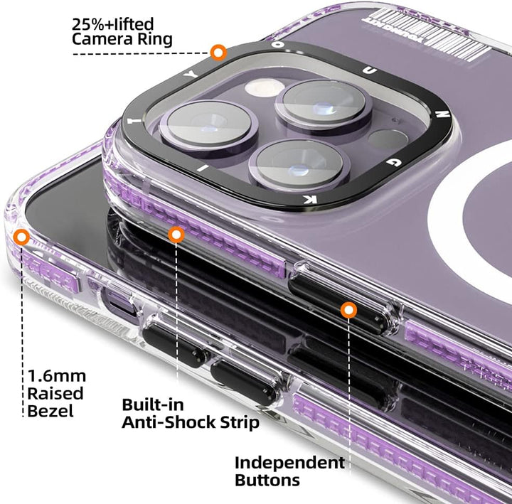 YOUNGKIT für iPhone 14 Pro Max Hülle, Stossfeste Kratzfeste Schutzhülle Slim Klar Case kompatibel mi