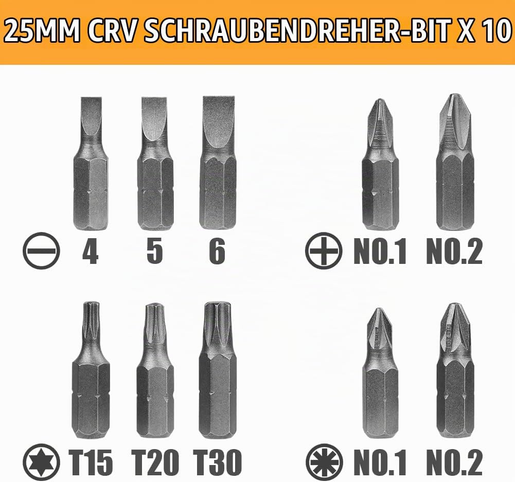 Flintronic kabelloses Schraubendreher-Set, 3,5 N·m, 3,6 V/1300 mAh wiederaufladbarer Bohrmaschinentr