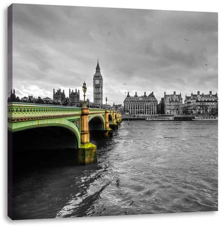 London an der Themse, Format: 70x70 als Leinwandbild, tolle Bilder fertig auf Holzrahmen gespannt, K