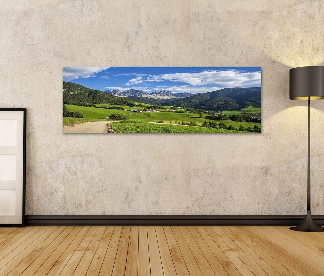 islandburner Bild auf Leinwand Landschaftsbild Dorf Santa Maddalena Südtirol Dolomiten Bilder Wandbi