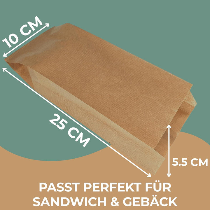 Loxato 1000 Brottüten Papier - Bäckertüten - Butterbrottüten Braun - Brotbeutel - Kraftpapier Tüten
