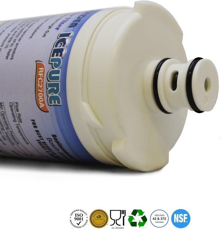 IcePure RFC2700A, Kühlschrank-Wasserfilter, kompatibel mit Siemens/Bosch/Neff CS52, 4 Stück.