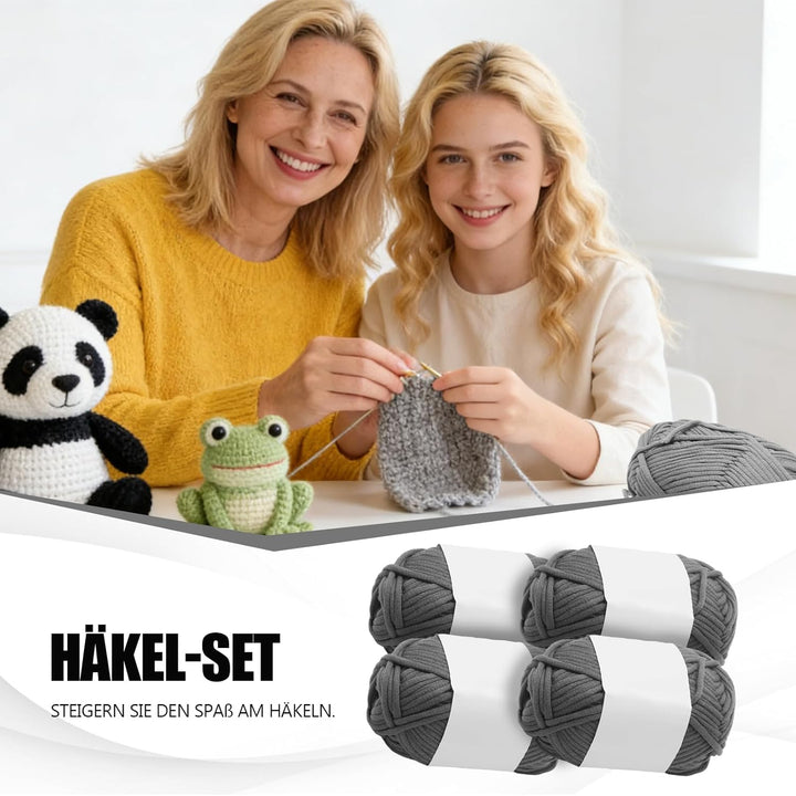 Hoypeyfiy Häkelset für Anfänger, enthält runde Korbmuster und Anleitungen, komplettes Set mit Häkeln