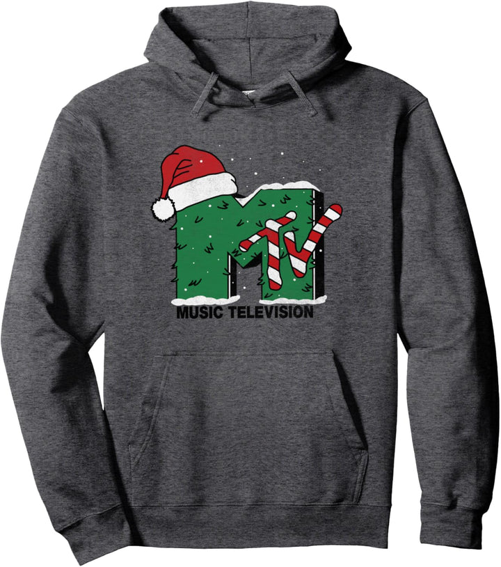 MTV Logo Christmas Tree Santa Hat Colors Pullover Hoodie