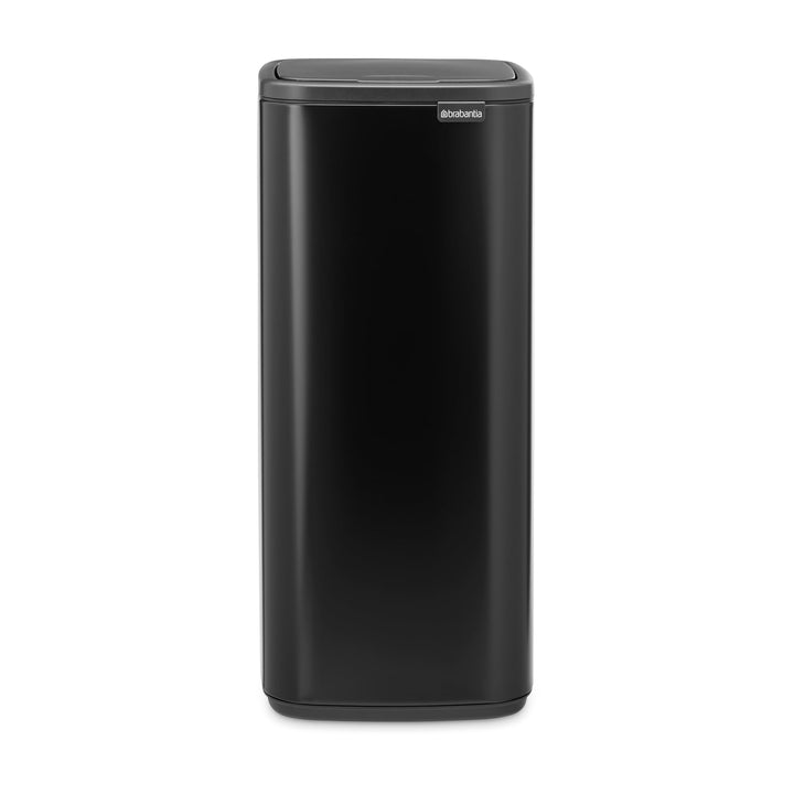 Brabantia Bo Touch Bin Küchenmülleimer 30 L (mattschwarz), platzsparender Abfalleimer mit Soft-Touch