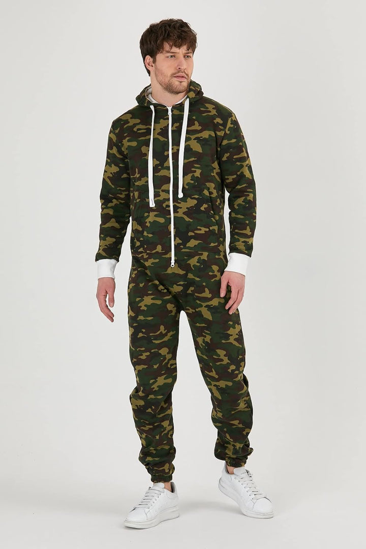 Raff & Taff Herren Jumpsuit Overall Trainingsanzug Fitnessbekleidung onesie Ganzkörperanzug Basic un