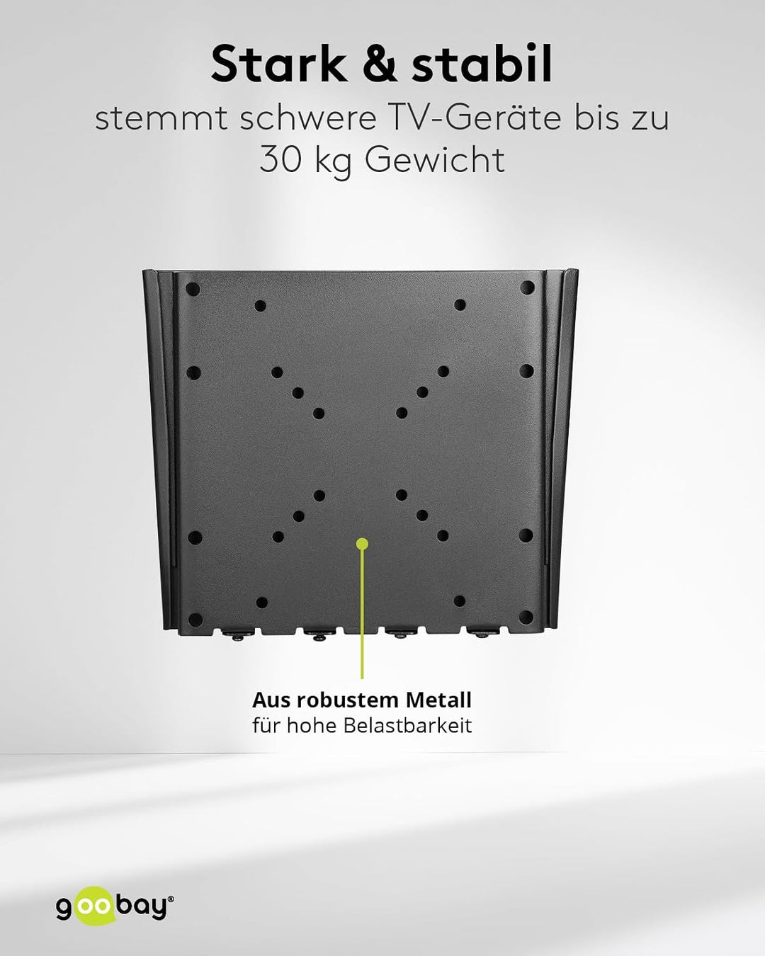 goobay TV-Wandhalterung Wohnmobil 23–42 Zoll, starr, ultraflach 18 mm, VESA 200x200, bis 30 kg, mit