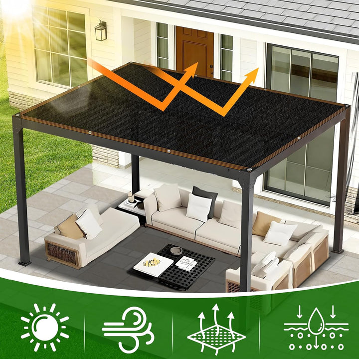 Schattennetz - 90% Beschattungsgrad mit perforiertem Sonnennetz, 2x1m Schattierungsnetz,geeignet für