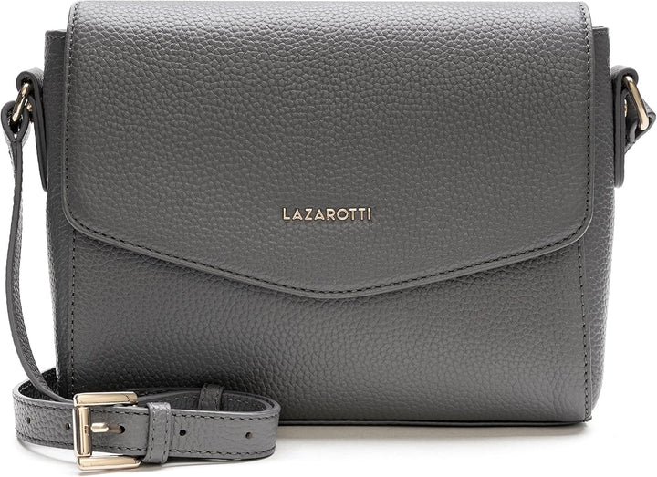 Lazarotti Bologna Leder Umhängetasche Damen | verstellbarer Schultergurt | mittelgrosse Crossbody Ba